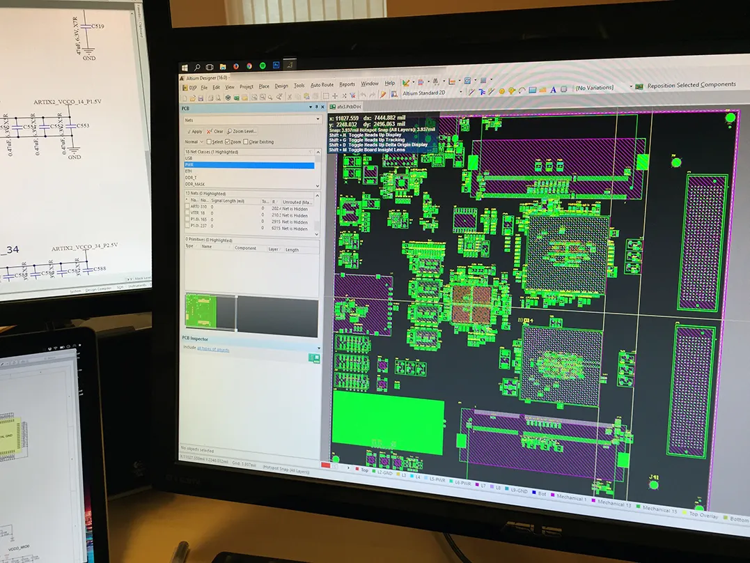 Component placement in progress
