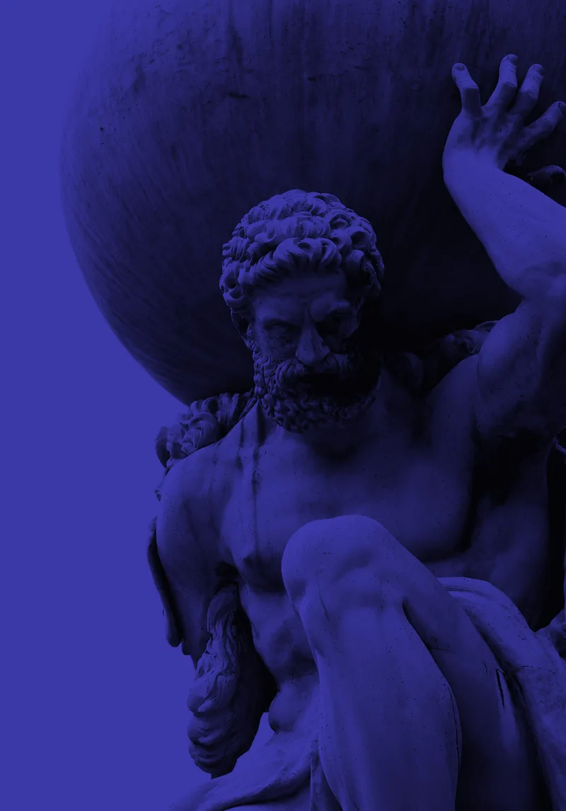 Statue of Atlas holding up the world